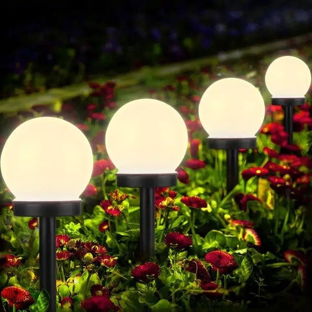 Set 6 Lampi Solare LED, Forma Sferica, Alb Cald