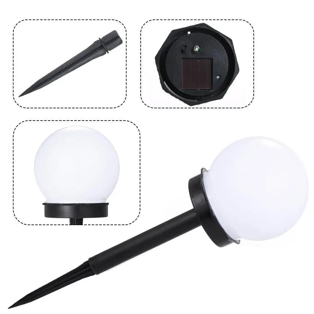 Set 6 Lampi Solare LED, Forma Sferica, Alb Cald